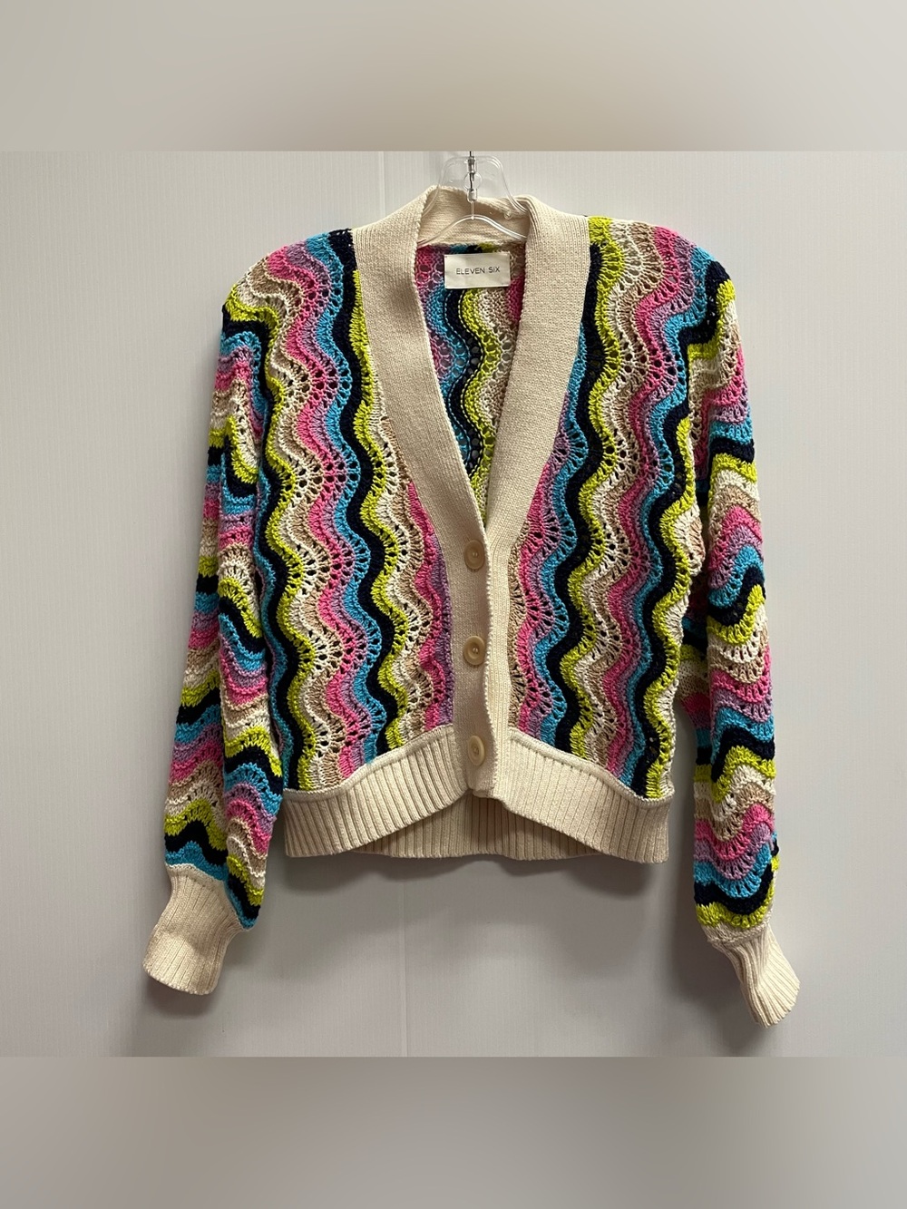 ELEVEN SIX LUNA CROCHET CARDIGAN SZ XS/S
